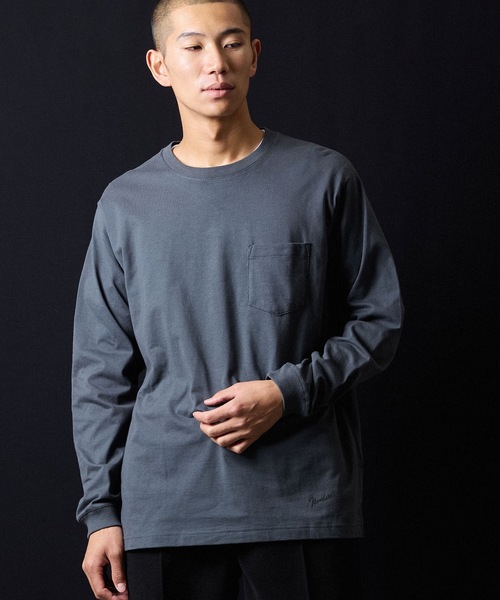 BASIC HEM PRINTED POCKET L/S T-SHIRT / ベーシック ワンポイント