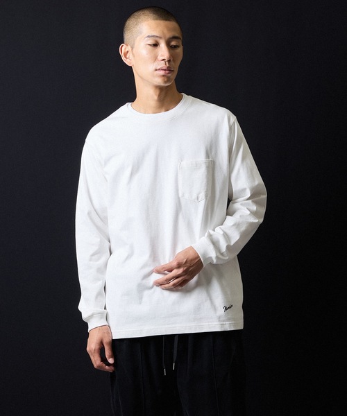 BASIC HEM PRINTED POCKET L/S T-SHIRT / ベーシック ワンポイント