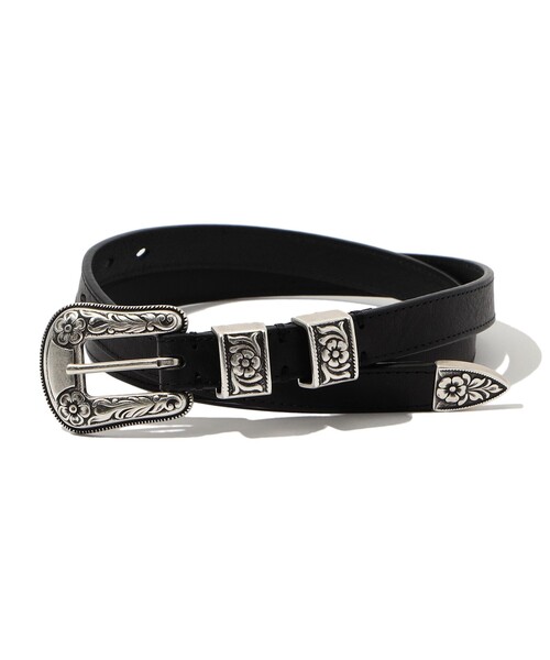 J&M Davidson(ジェイアンドエムデヴィッドソン)の「J&M DAVIDSON WESTERN BUCKLE 20MM(ベルト・メンズ・ブラック・95/90/85/80)」の2枚目の写真