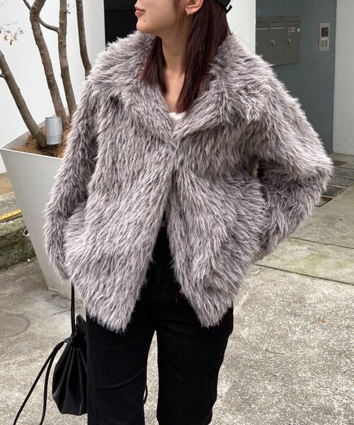 サイズ展開あり/軽量】MIXファースタンドカラーコート（その他アウター