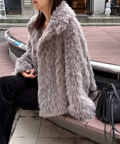 セール】【サイズ展開あり/軽量】MIXファースタンドカラーコート