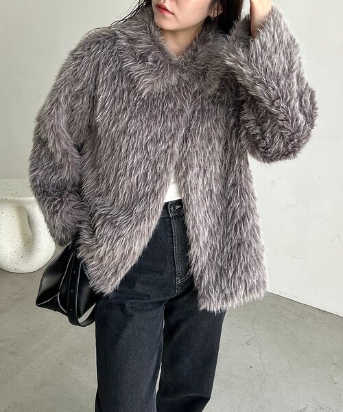 セール】【サイズ展開あり/軽量】MIXファースタンドカラーコート