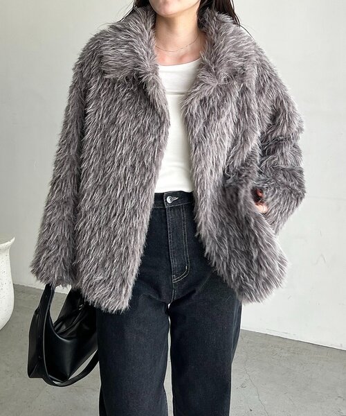 セール】【サイズ展開あり/軽量】MIXファースタンドカラーコート