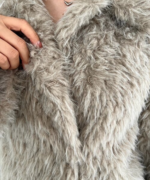 カプリシュレマージュ MIXファースタンドカラーコート サイズ展開あり/軽量】MIXファースタンドカラーコート | CAPRICIEUX LE