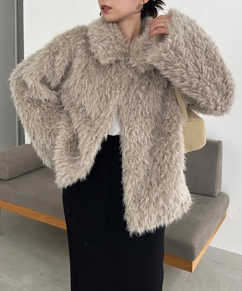 サイズ展開あり/軽量】MIXファースタンドカラーコート（その他アウター