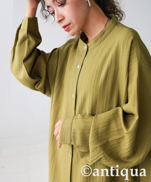 antiqua(アンティカ)の「シャツワンピース(シャツワンピース・レディース・ブラック/カーキ・P/R)」の10枚目の写真