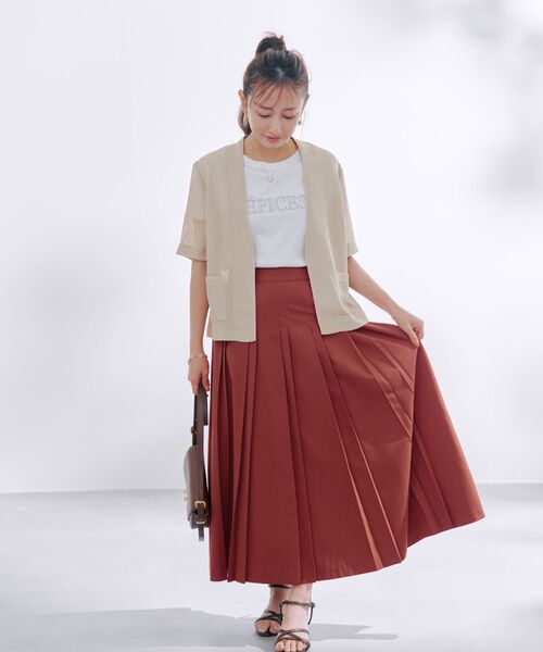 COHINA(コヒナ)の「ランダムタックプリーツスカート 【低身長・小柄女性】(スカート・レディース・ベージュ/ホワイト/レッド・XS-Short/S-Short/XS-Regular/S-Regular)」の22枚目の写真