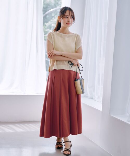 COHINA(コヒナ)の「ランダムタックプリーツスカート 【低身長・小柄女性】(スカート・レディース・ベージュ/ホワイト/レッド・XS-Short/S-Short/XS-Regular/S-Regular)」の19枚目の写真
