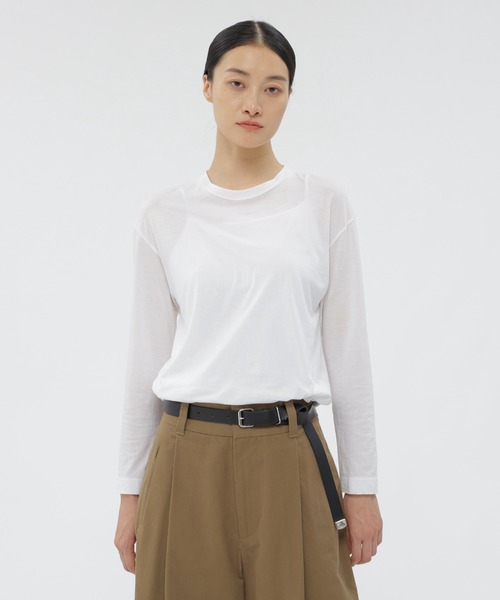 MARGARET HOWELL(マーガレットハウエル)の「SHEER COTTON JERSEY TOP(Tシャツ/カットソー・レディース・ホワイト系その他2/ネイビー系1・2)」の1枚目の写真