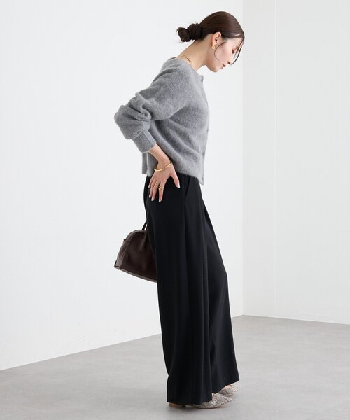 RIVE DROITE（リヴドロワ）の「【上質素材】ヘアリーヤーン2wayカーディガン（カーディガン/ボレロ・レディース・グレー/レッド/ブラック・FREE）」の14枚目の写真