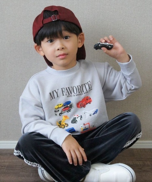 aBity select（アビティセレクト）の「【aBity select./アビティセレクト】MY FAVORITEアソートモチーフ裏毛トレーナー（スウェット・キッズ・ブラック/アイボリー/ライトグレー・90/110/100/120/130）」の3枚目の写真