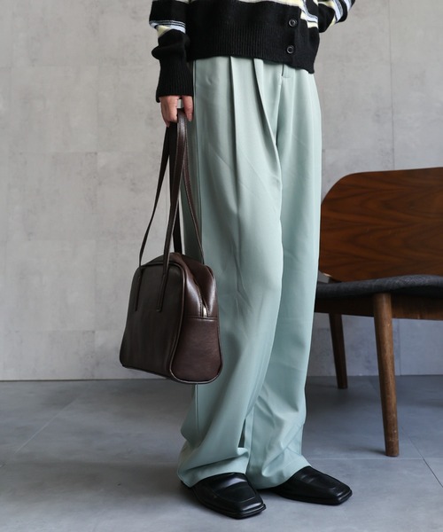 LAC-VERT(ラック・ヴェール)の「フェイクレザーボストンハンドバッグ(ハンドバッグ・レディース・ブラウン/ブラック・FREE)」の20枚目の写真