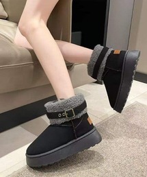 lilful | ふわふわボア 厚底ベルトムートンショートブーツ(ブーツ)