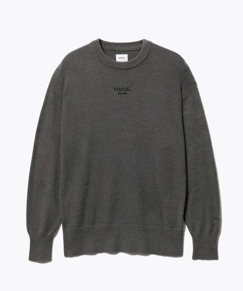 美品・TENTAL ソフトニット・ダークグレー・L-XL BAKUNE ソフトニット ロングスリーブ クルーネック（ルームウェア