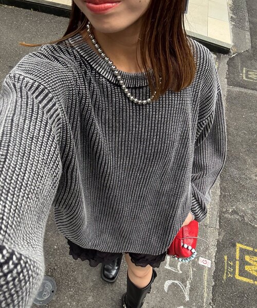 CIAOPANIC(チャオパニック)の「ストーンウォッシュニットプルオーバー(パーカー・レディース・ピンク/ブラック/ブラウン・FREE)」の14枚目の写真