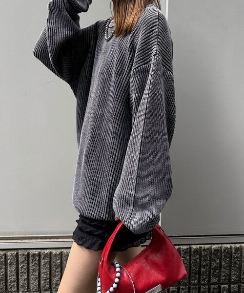 CIAOPANIC(チャオパニック)の「ストーンウォッシュニットプルオーバー(パーカー・レディース・ピンク/ブラック/ブラウン・FREE)」の5枚目の写真