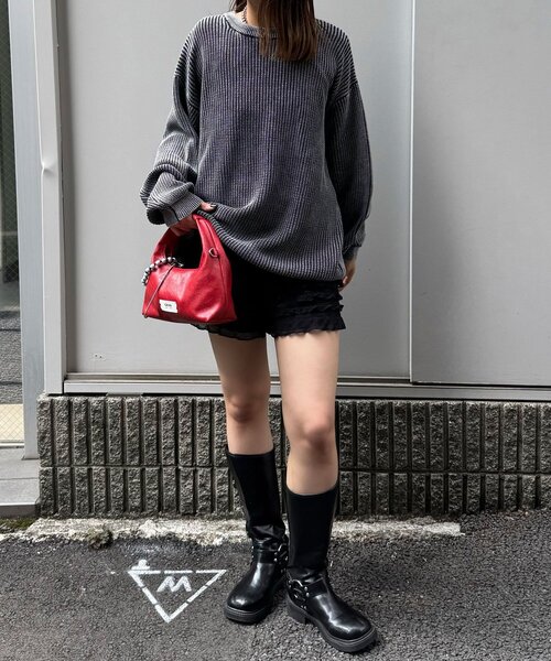 CIAOPANIC(チャオパニック)の「ストーンウォッシュニットプルオーバー(パーカー・レディース・ピンク/ブラック/ブラウン・FREE)」の18枚目の写真