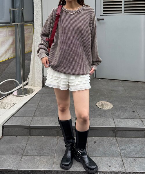 CIAOPANIC(チャオパニック)の「ストーンウォッシュニットプルオーバー(パーカー・レディース・ピンク/ブラック/ブラウン・FREE)」の7枚目の写真