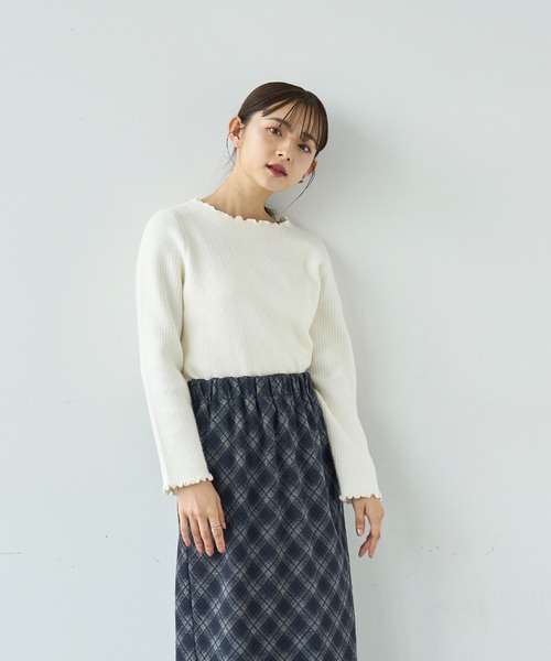 mil(ミル)の「裏ファー メロウニットトップス【585110】(ニット/セーター・レディース・オフホワイト/ブラック/モカ・S/XS)」の13枚目の写真