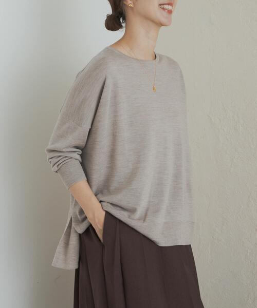 URBAN RESEARCH DOORS(アーバンリサーチドアーズ)の「ウォッシャブルウールワイドプルオーバー(ニット/セーター・レディース・ブルー/グレー系その他/レッド/ベージュ系その他・MEDIUM)」の17枚目の写真