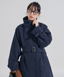 美品♡45R ライナー付き ステンカラー コート コットン 千鳥柄 M 取り外しライナー付き ダウンライナー ステンカラーコート JUNKO