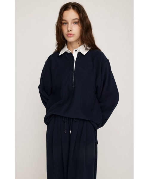 SLY(スライ)の「SW RUGGER SH スウェット ラガーシャツ 秋服 冬服(ポロシャツ・レディース・ライトブラック/バーガンディー/ネイビー/杢グレー・FREE)」の11枚目の写真