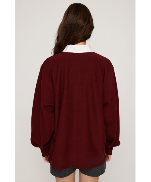 SLY(スライ)の「SW RUGGER SH スウェット ラガーシャツ 秋服 冬服(ポロシャツ・レディース・ライトブラック/バーガンディー/ネイビー/杢グレー・FREE)」の18枚目の写真