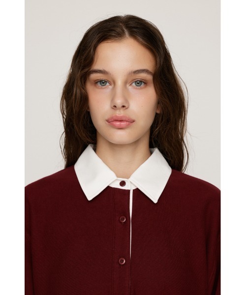 SLY(スライ)の「SW RUGGER SH スウェット ラガーシャツ 秋服 冬服(ポロシャツ・レディース・ライトブラック/バーガンディー/ネイビー/杢グレー・FREE)」の19枚目の写真