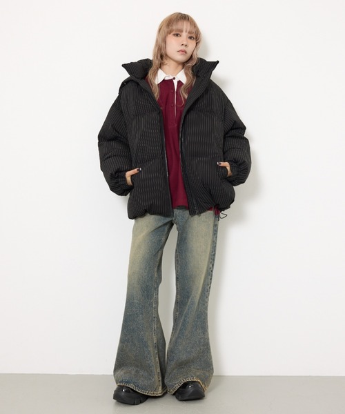 SLY(スライ)の「SW RUGGER SH スウェット ラガーシャツ 秋服 冬服(ポロシャツ・レディース・ライトブラック/バーガンディー/ネイビー/杢グレー・FREE)」の22枚目の写真