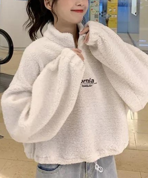 SallyLunn(サリーラン)の「ハーフジップボアトップス(ニット/セーター・レディース・ブラック/ベージュ/ホワイト・MEDIUM/LARGE)」の10枚目の写真