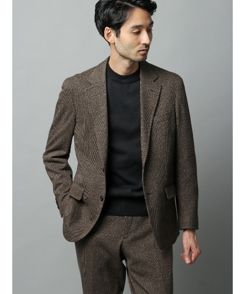 SUIT SQUARE（スーツスクエア）の「クルーネックニット 長袖 ウォッシャブル オーガニックコットンブレンド天竺 無地（ニット/セーター・メンズ・グレー系/ホワイト系/ブラック系/ネイビー系・S/M/L/LL）」の5枚目の写真