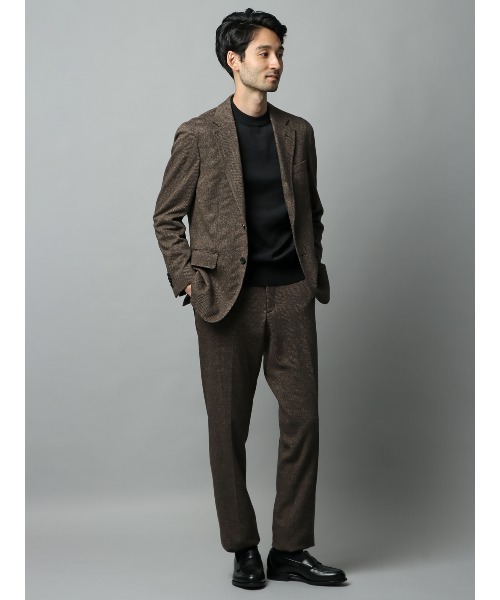 SUIT SQUARE（スーツスクエア）の「クルーネックニット 長袖 ウォッシャブル オーガニックコットンブレンド天竺 無地（ニット/セーター・メンズ・グレー系/ホワイト系/ブラック系/ネイビー系・S/M/L/LL）」の8枚目の写真