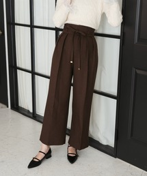 31 Sons de mode | 2025秋冬新作 リボンベルト付ウーリッシュワイドパンツ(その他パンツ)