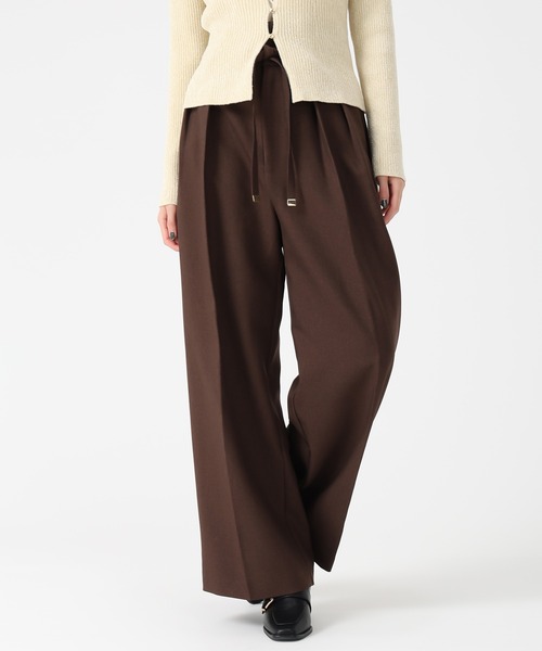 31 Sons de mode（トランテアン　ソン　ドゥ　モード）の「2025秋冬新作 リボンベルト付ウーリッシュワイドパンツ（その他パンツ・レディース・ブラウン/ベージュ/ブラック・M/S）」の12枚目の写真