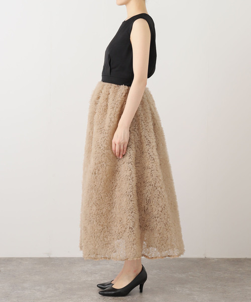 La TOTALITE（ラトータリテ）の「チュールセットアップドレス（ドレス・レディース・チャコールグレー/ベージュ・FREE）」の4枚目の写真