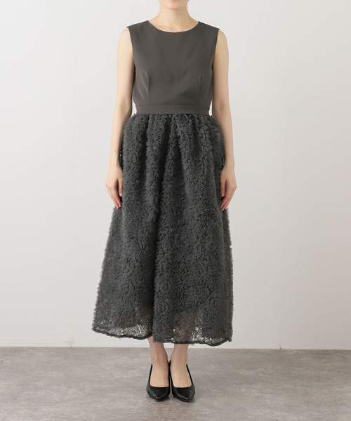 La TOTALITE（ラトータリテ）の「チュールセットアップドレス（ドレス・レディース・チャコールグレー/ベージュ・FREE）」の10枚目の写真