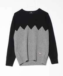 ★バーバリー★ブラックレーベル★羊毛セーター★サイズ３(L) ★グレー ブランド古着BURBERRY BLACK LABEL｜バーバリーブラックレーベルの