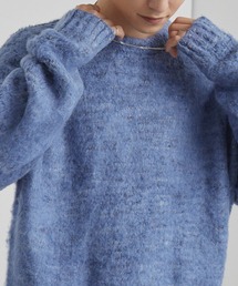 MONO-MART | モヘアタッチ ミックスカラー クルーネック シャギーニット(ニット/セーター)