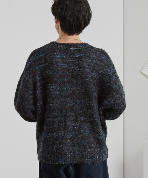 MONO-MART(モノマート)の「モヘアタッチ ミックスカラー クルーネック シャギーニット(ニット/セーター・メンズ・ブラック系/ブルー系/ブラウン系/レッド系/グレー系/ネイビー系・S/M/L)」の12枚目の写真