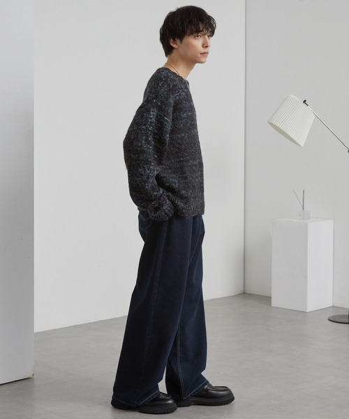 MONO-MART(モノマート)の「モヘアタッチ ミックスカラー クルーネック シャギーニット(ニット/セーター・メンズ・ブラック系/ブルー系/ブラウン系/レッド系/グレー系/ネイビー系・S/M/L)」の14枚目の写真