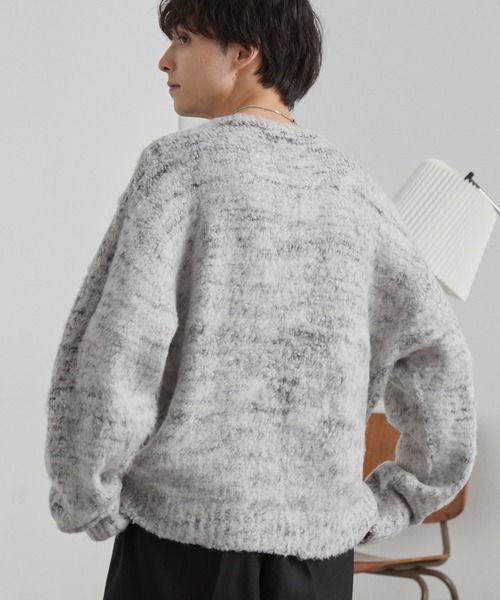 MONO-MART(モノマート)の「モヘアタッチ ミックスカラー クルーネック シャギーニット(ニット/セーター・メンズ・ブラック系/ブルー系/ブラウン系/レッド系/グレー系/ネイビー系・S/M/L)」の21枚目の写真