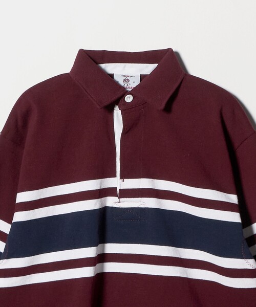 Barbarian（バーバリアン）の「【別注】＜BARBARIAN＞ラグビーシャツ S（Tシャツ/カットソー・メンズ・ワイン/ブラック・FREE）」の4枚目の写真