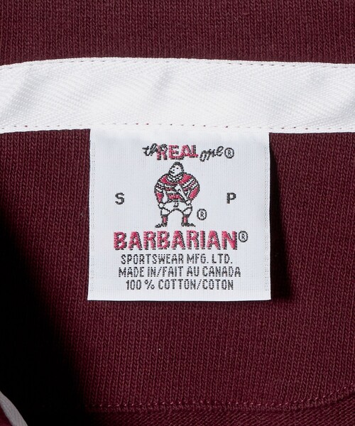 Barbarian（バーバリアン）の「【別注】＜BARBARIAN＞ラグビーシャツ S（Tシャツ/カットソー・メンズ・ワイン/ブラック・FREE）」の12枚目の写真