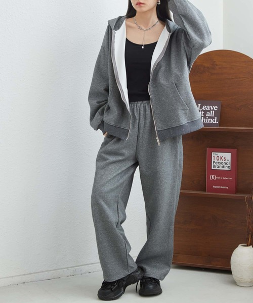 セール】上下セットアップ キラキラフードスウェットパーカー