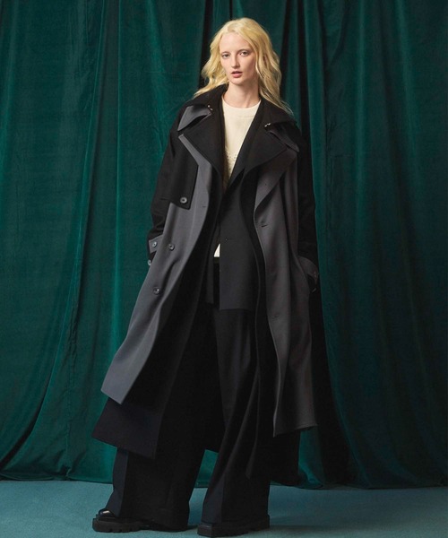 UNISEX》Layering Double Breasted Prime-Over Coat/レイヤリング