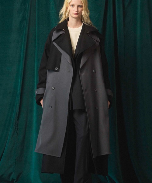 UNISEX》Layering Double Breasted Prime-Over Coat/レイヤリング