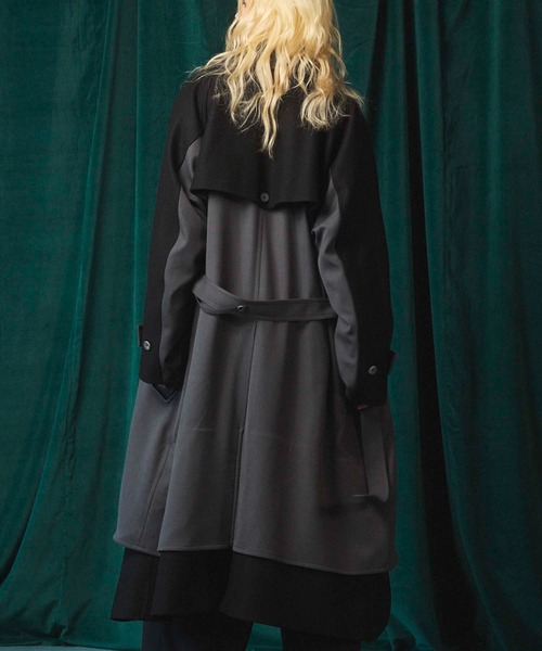 UNISEX》Layering Double Breasted Prime-Over Coat/レイヤリング