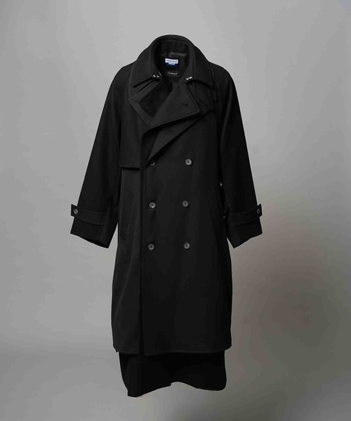 UNISEX》Layering Double Breasted Prime-Over Coat/レイヤリング