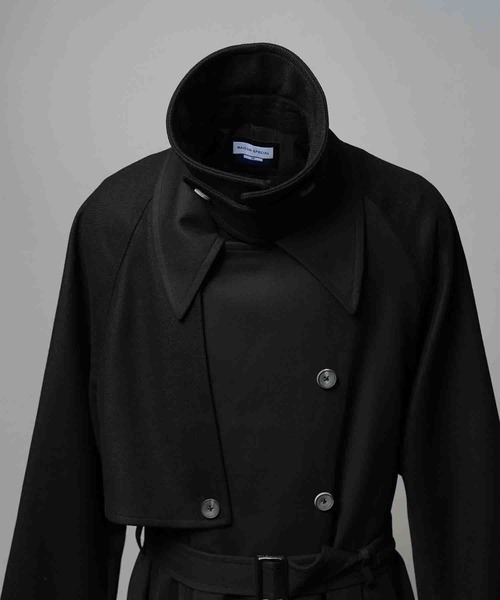 MAISON SPECIAL（メゾンスペシャル）の「《UNISEX》Layering Double Breasted Prime-Over Coat/レイヤリングダブルブレステッドプライムオーバーコート【MAISON SPECIAL/メゾンスペシャル】（トレンチコート・メンズ・チャコールグレー/ブラック・1/2）」の20枚目の写真