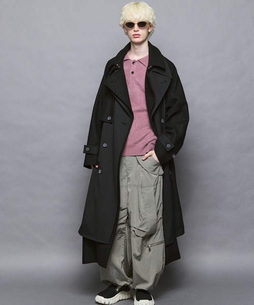 UNISEX》Layering Double Breasted Prime-Over Coat/レイヤリング